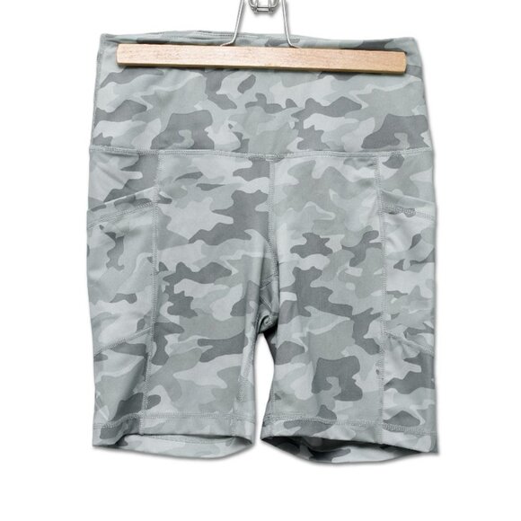 90 Degree By Reflex Camo Bike Shorts Stretch High Waist Pockets Gym Workout - Picture 3 of 5
